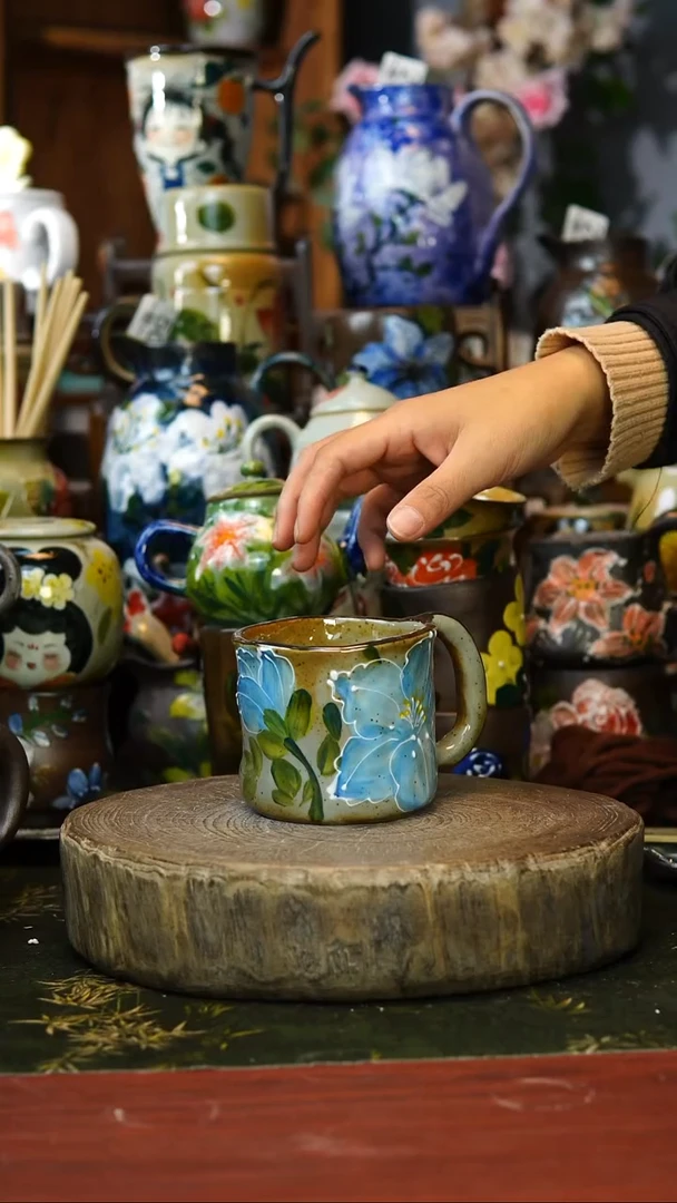 花瓶/杯子/碗微瑕175号景德镇手工手绘釉下彩