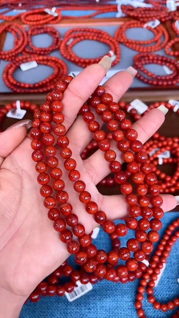未镶嵌手串南红玛瑙N19凉山瓦西料妖火焰多圈