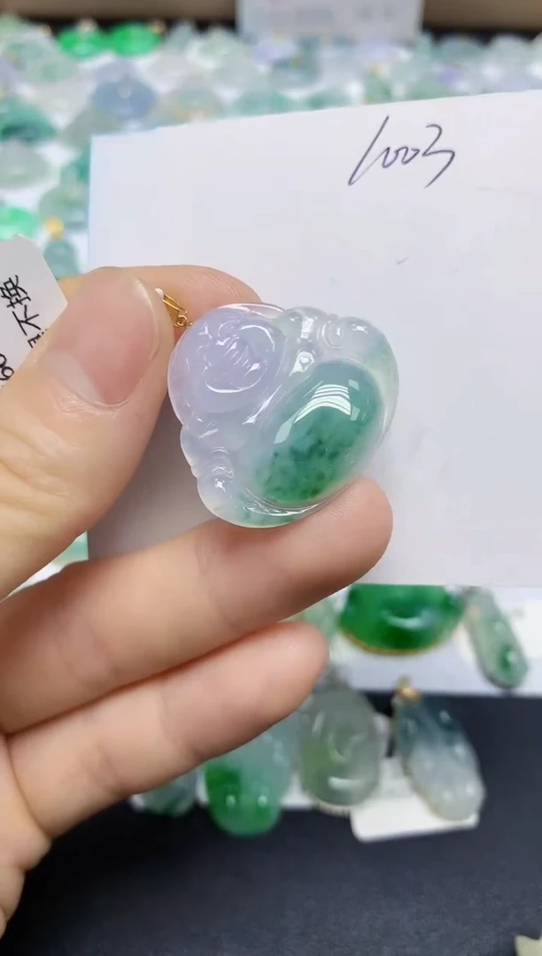 颈饰18K金镶嵌翡翠天然缅甸翡翠A货翡翠百元以上9元证书费自理