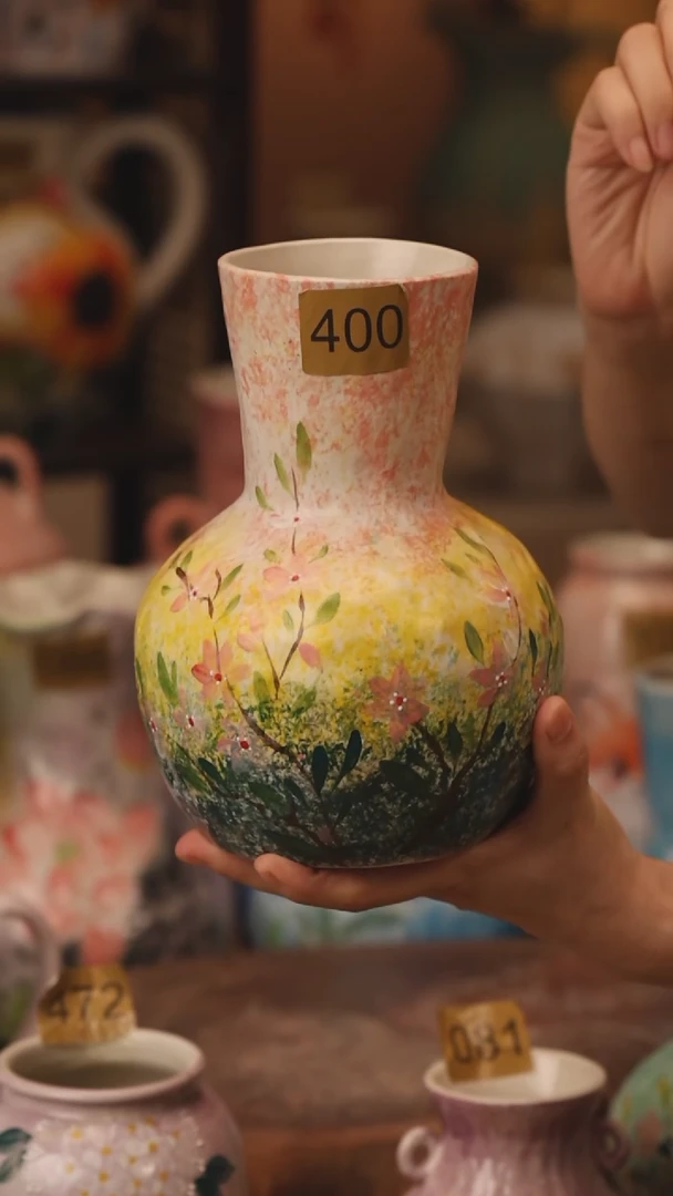 陶瓷400景德镇设计师手作花器摆件侘寂风