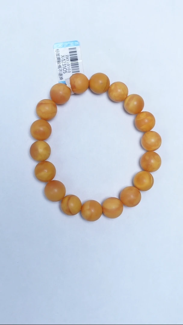 手链蜜蜡未镶嵌石膏花蜡圆珠手串11mm
