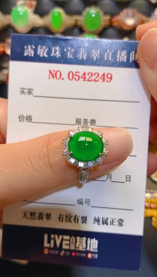 银S925镶嵌翡翠耳饰天然
