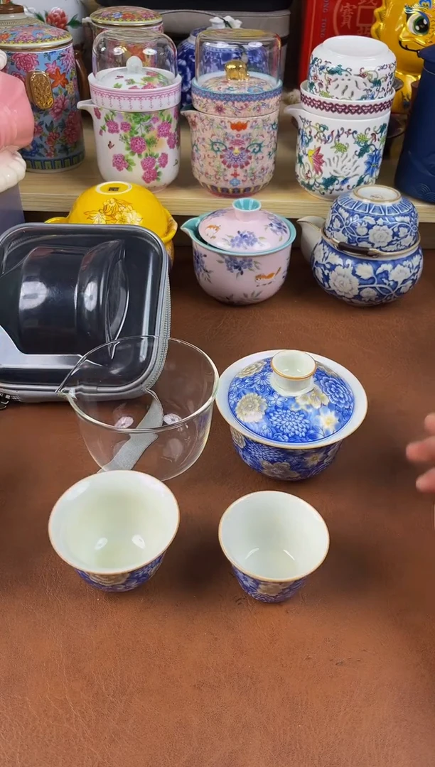 陶瓷茶具摆件旅行套组