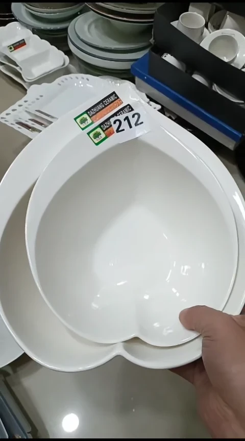 瓷梨*初212爱心白色二个