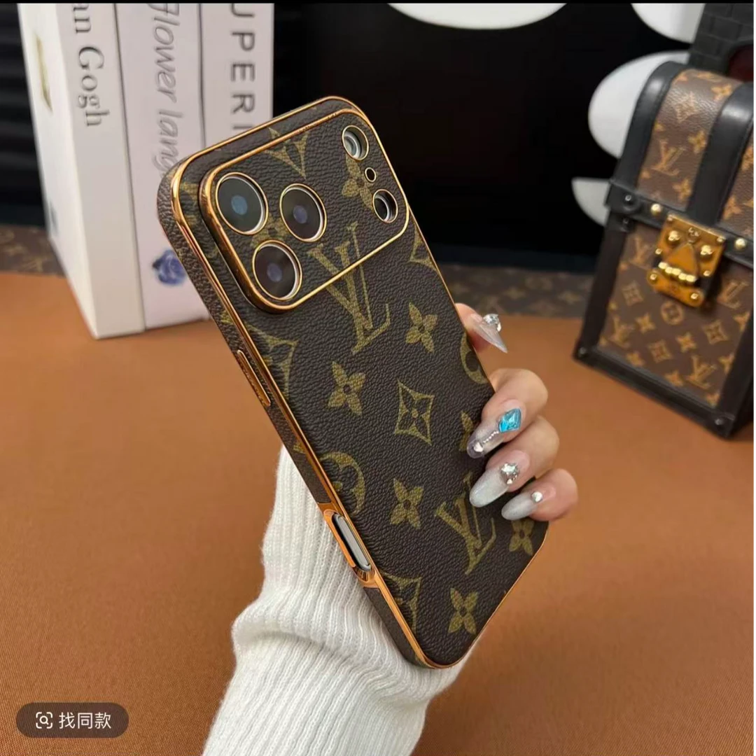 适用苹果17手机壳iphone16promax高档防摔15新款14皮质13老花12潮