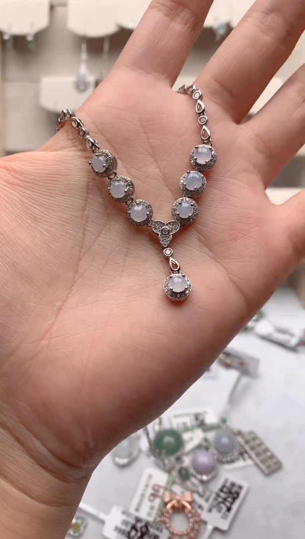 【闪购商品】翡翠项链银S925镶嵌3号