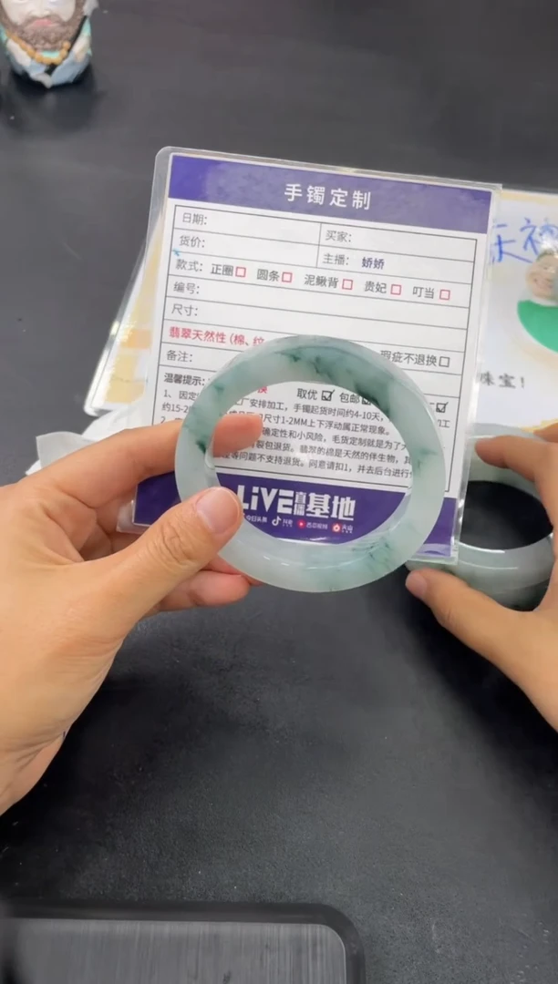 定制翡翠手镯未镶嵌正圈XCZB/63@DZS