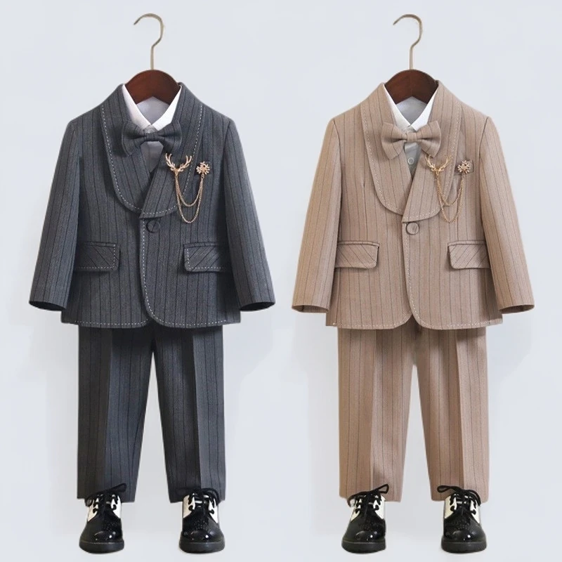 儿童西装秋冬套装男童花童宝宝周岁礼服帅气英伦主持人钢琴演出服