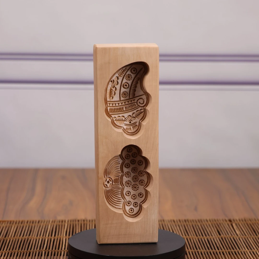 【二孔精刻】非遗手工艺复古复刻制作老梨木木雕摆件