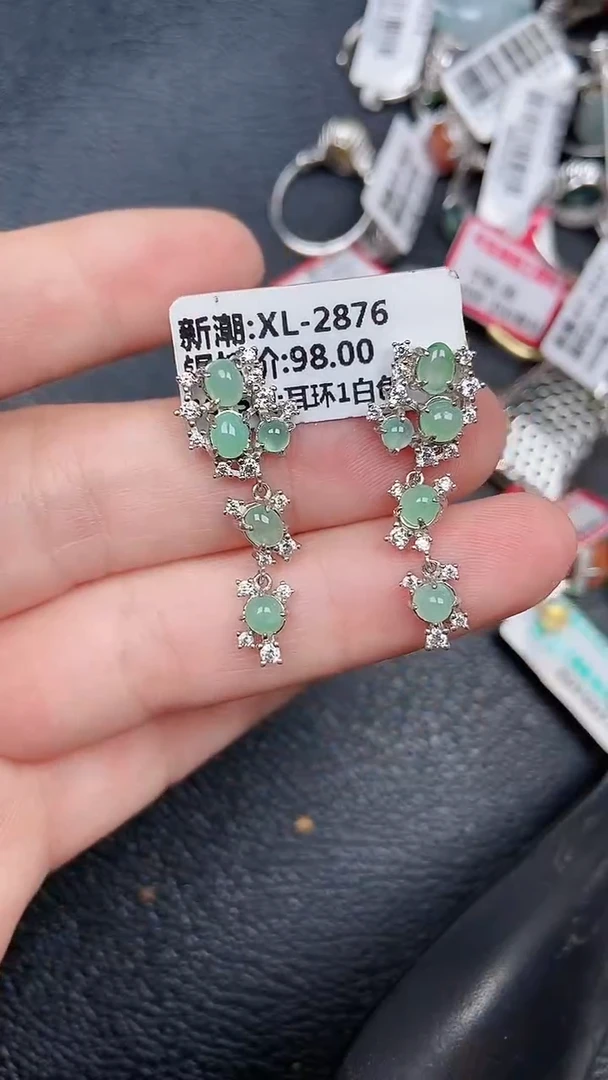 颈饰银S925镶嵌翡翠0213