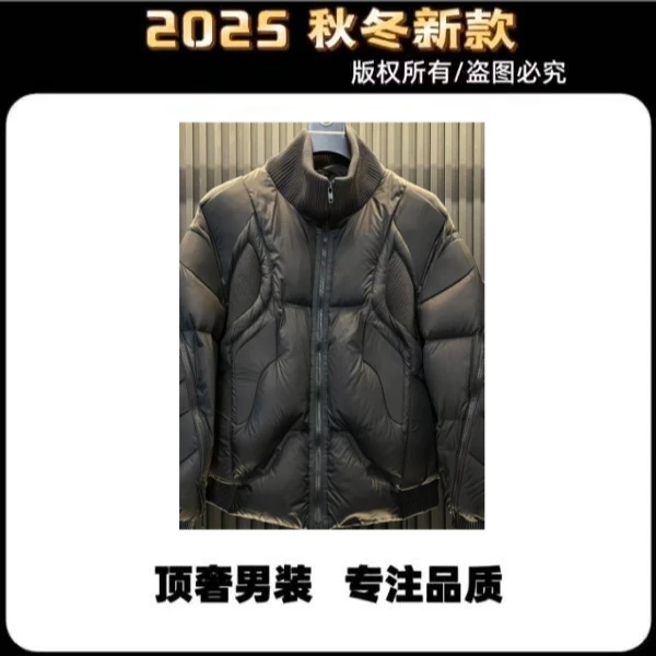 （C431）2025冬季新款小众立体轮廓立领90羽绒服保暖机甲风外套男装