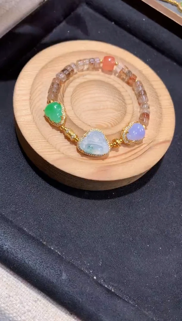 银S925镶嵌手串翡翠手串