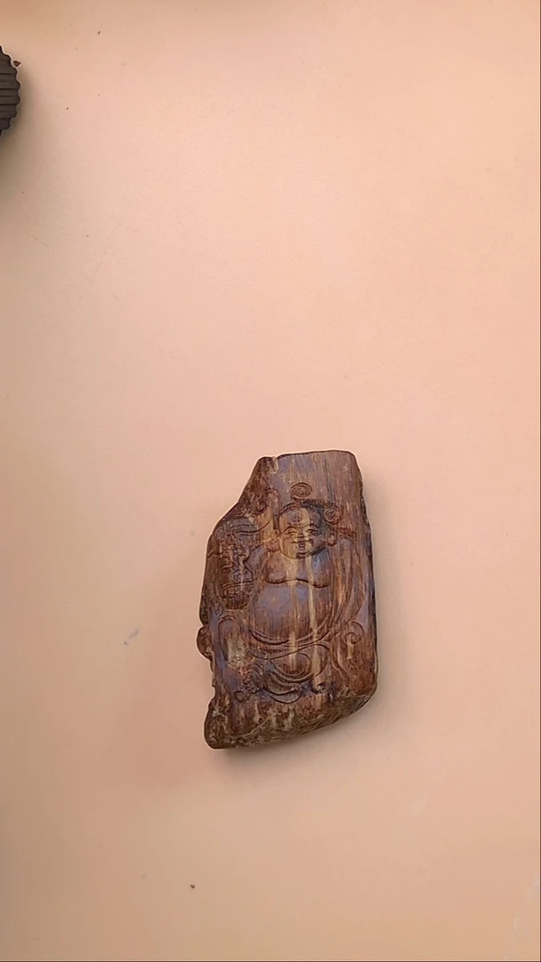 沉香手把件老惠安红土弥勒手把件  03218