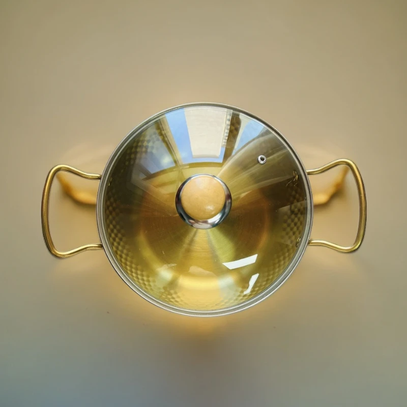 新疆包邮家用高档拉面锅韩式双耳泡面锅家用汤锅煮方便面锅不锈钢