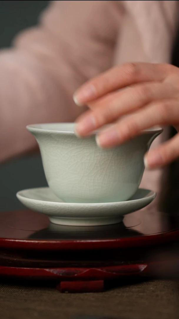 全品 玉青 三才盖碗