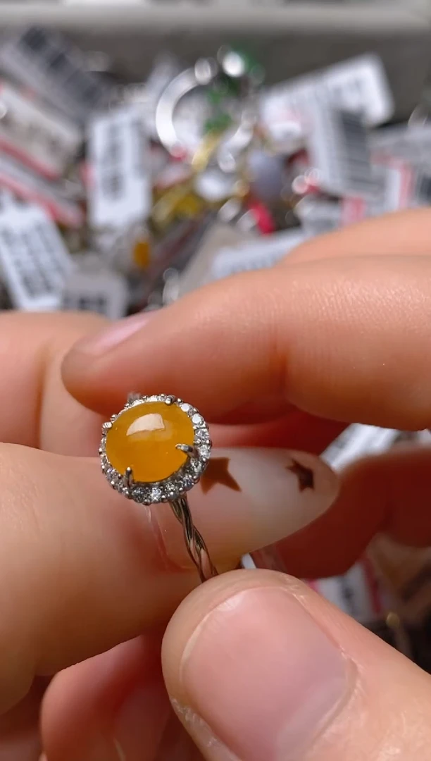 银S925镶嵌戒指翡翠百内无证书