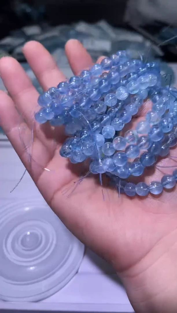 1海蓝宝石（处理）J009-8mm海蓝宝单圈-多样性发其一