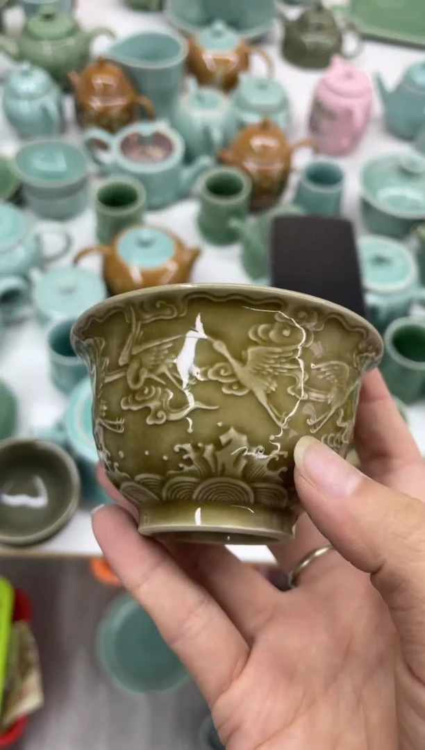 纯手工 特价福利 微瑕 慧仙青瓷