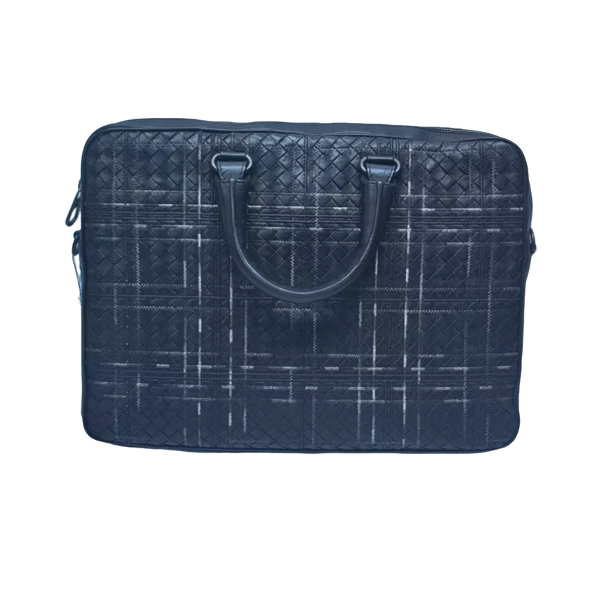 95新 BOTTEGA VENETA/葆蝶家 bv手工编织黑色公文包（777）