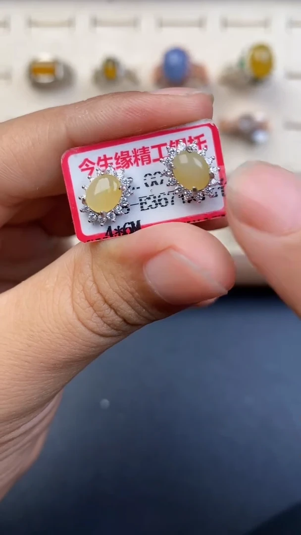 翡翠戒指银S925镶嵌14153