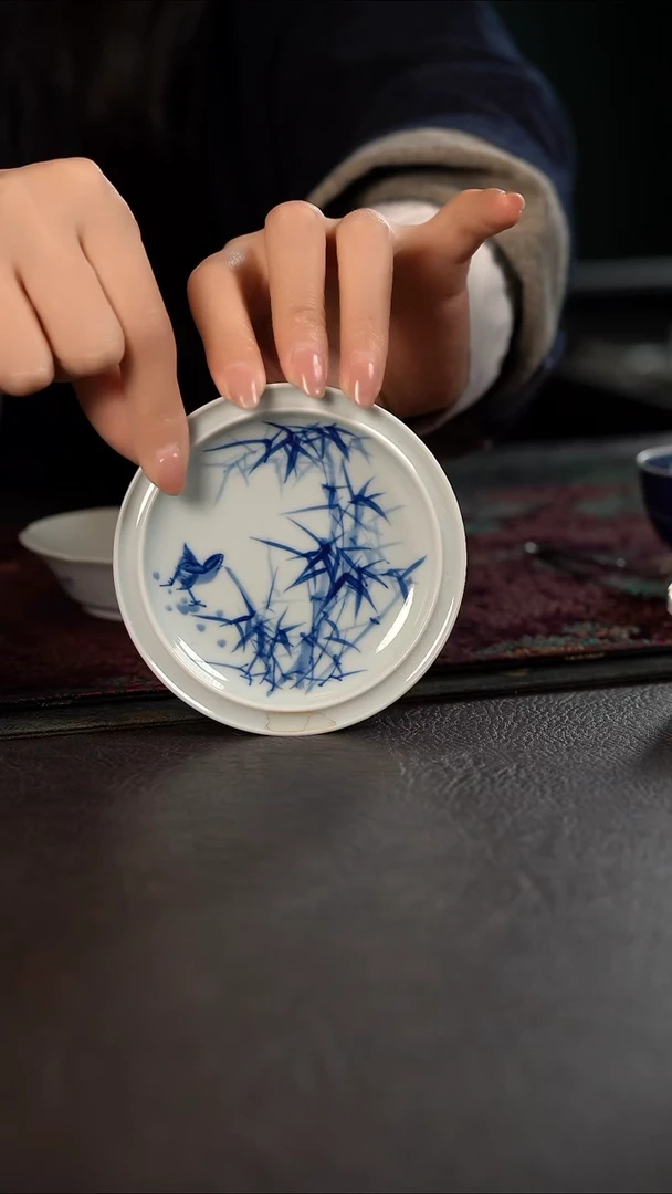 厚力煊竹影麻雀小杯垫