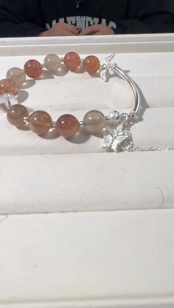 【闪购商品】水晶手链银S925镶嵌彩兔毛弯管设计款