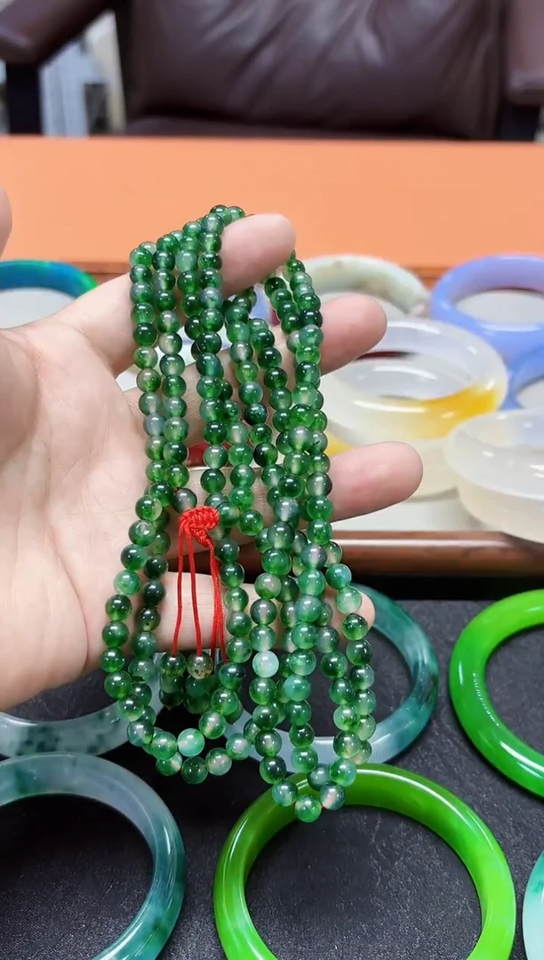 537号卡6mm绿色108项链