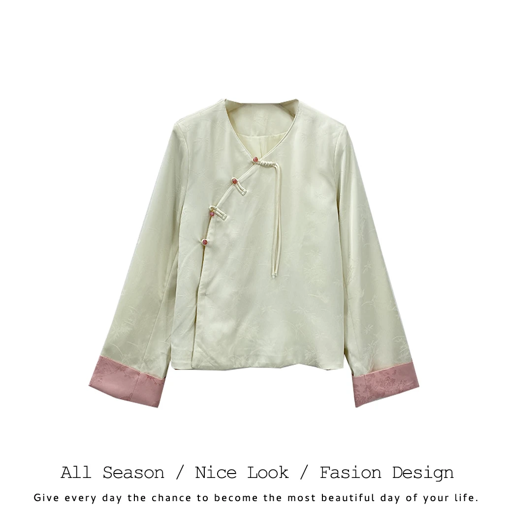 750       时尚新中式拼接撞色百搭舒适开衫长袖      款号#25606