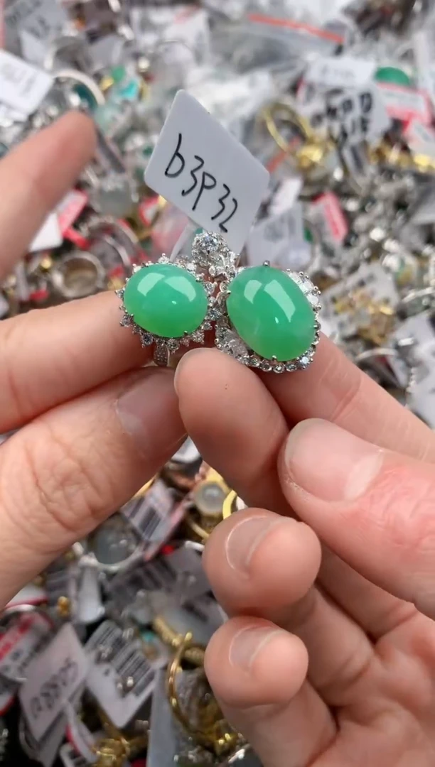 银S925镶嵌戒指翡翠4444-----8