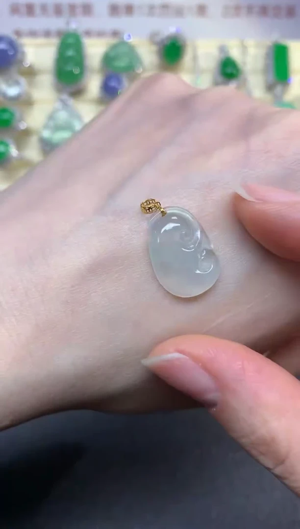 翡翠18K金镶嵌吊坠(不含链)吊坠|450+45