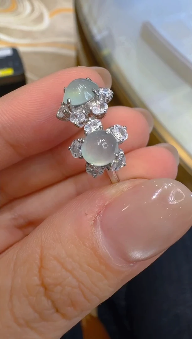 银S925镶嵌戒指翡翠多样性团购发一件