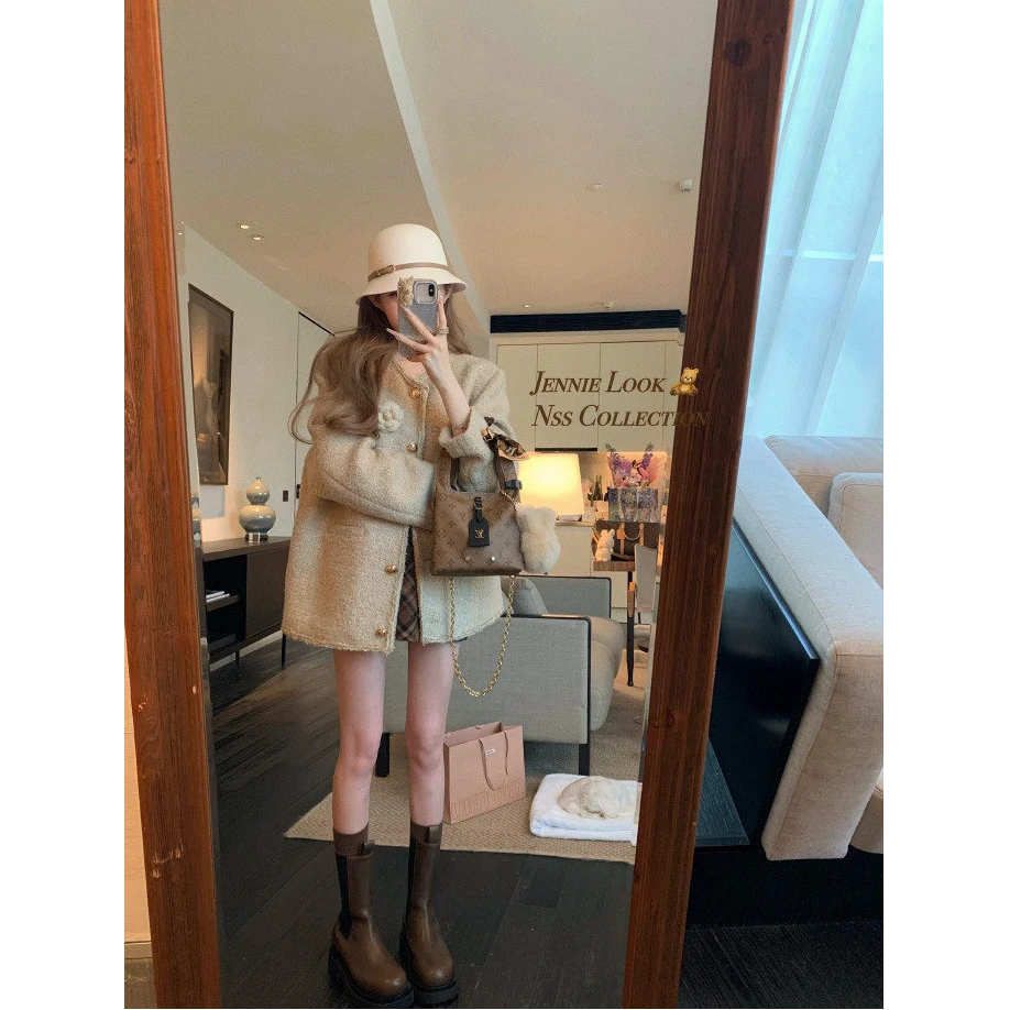 2024秋冬新款韩系小香风设计感长袖开衫外套高级感慵懒风气质上衣