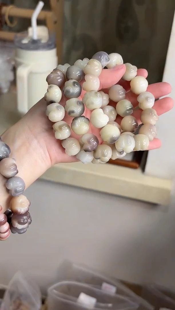 手串菩提根/象牙果紫美人玉化猫爪16mm手串瑕疵不补随机