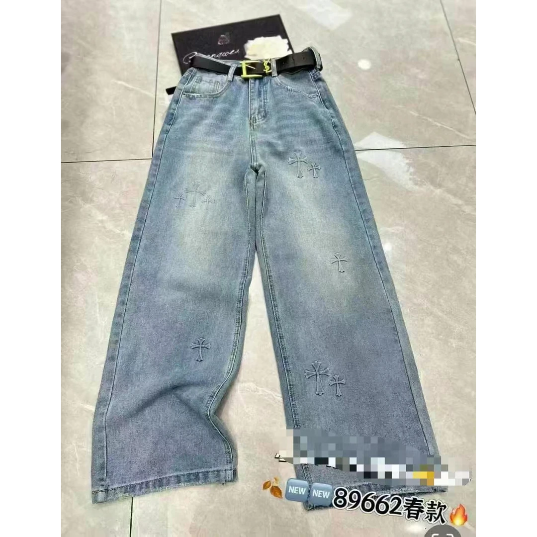 【蜜爷家】新款直筒浅色牛仔裤89662#