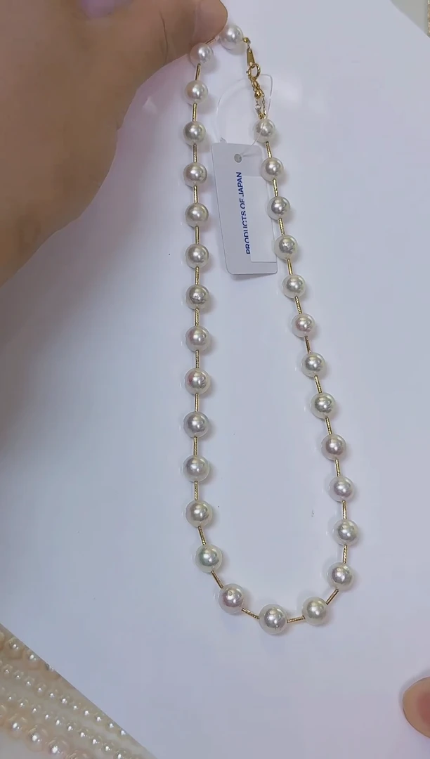 18K金镶嵌AQ海水珍珠海水珍珠项链@@