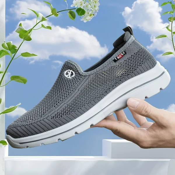 老北京布鞋2025新款爆款男士爸爸鞋夏天透气薄款网面鞋一脚蹬网鞋