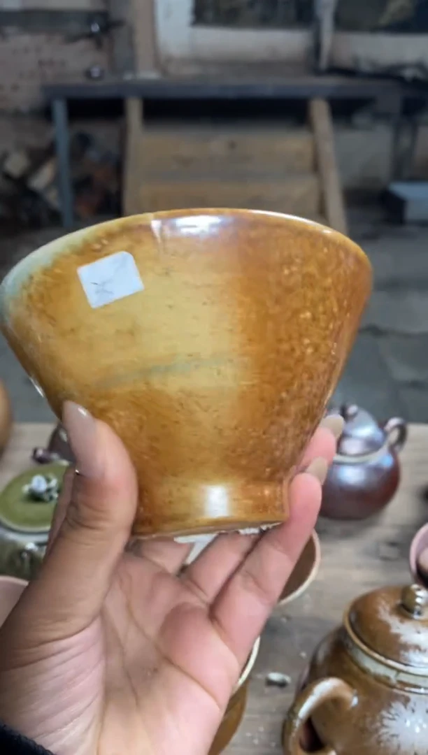 禅寂萧*浪鬼柴烧-微瑕不退换小碗