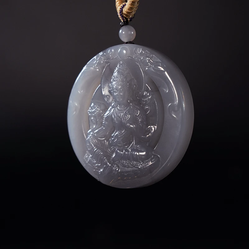 lot49 和田玉持莲观音吊坠/DW51226-046509 保利山东