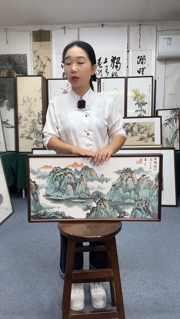 国画35*68实木画框京东包邮手横幅