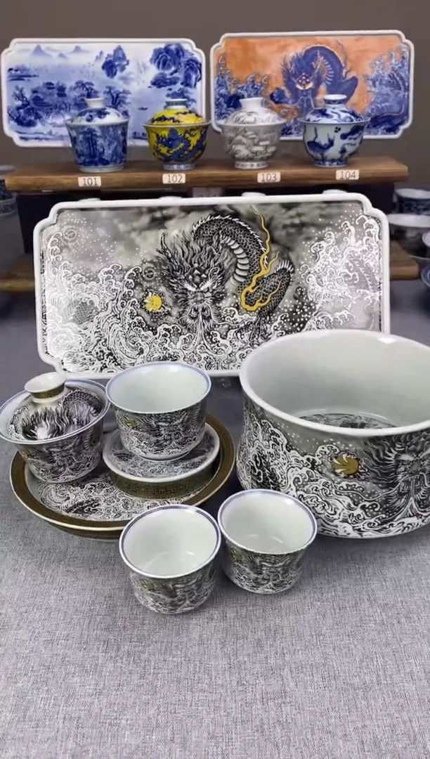 墨彩龙吸水八件套套装