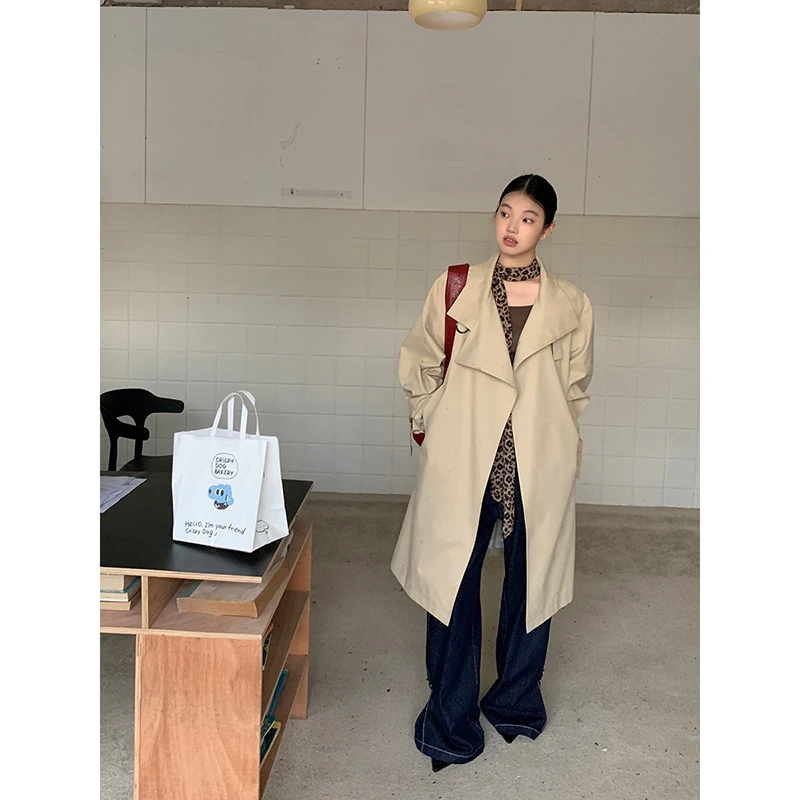 【虫虫清仓】韩版气质休闲中长款BC风衣外套243V3150#