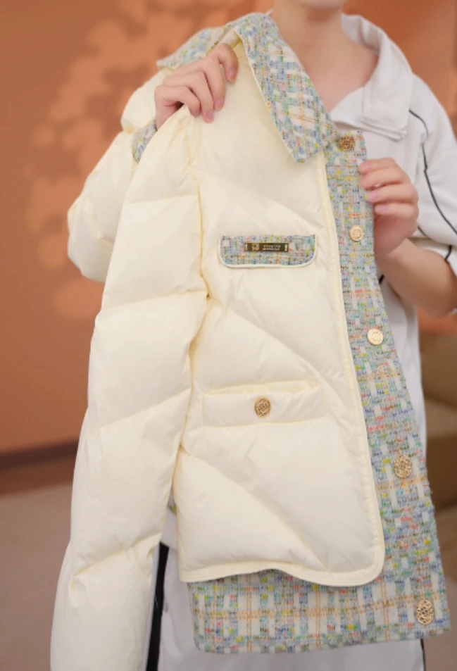LK反季｜ 高端小香风翻领羽绒服百搭高级感女