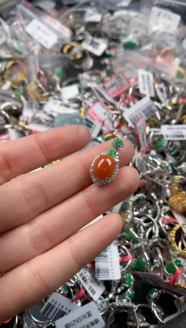 银S925镶嵌戒指翡翠3      3