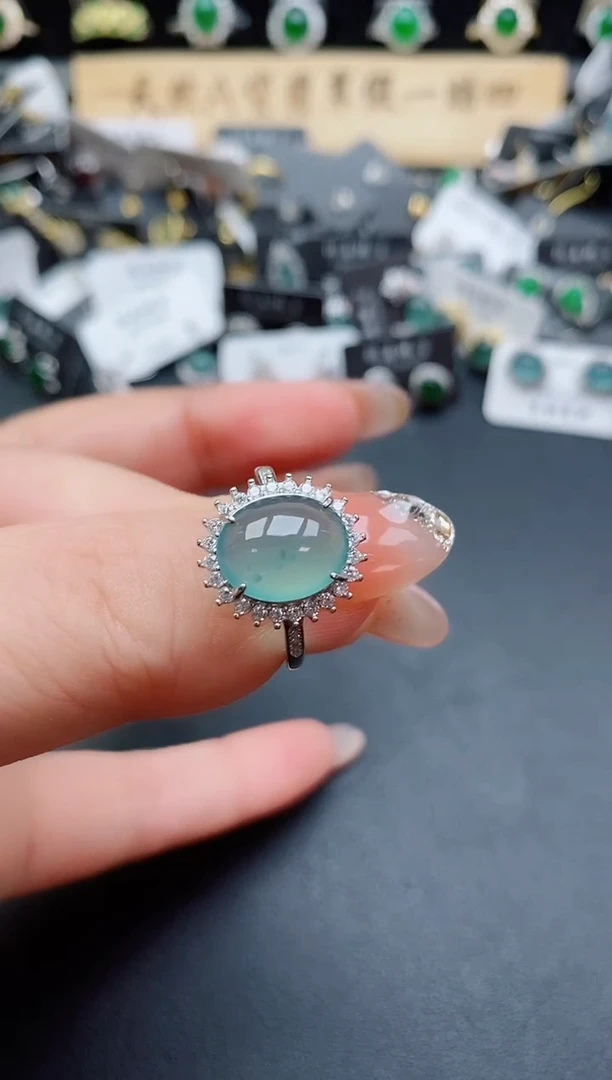 银S925镶嵌戒指翡翠508