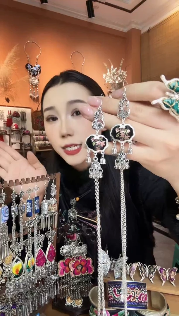 刺绣纯手工民族风耳环