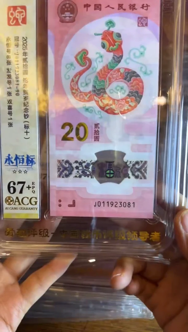 塑料2025 蛇钞 爱藏标十   011923081