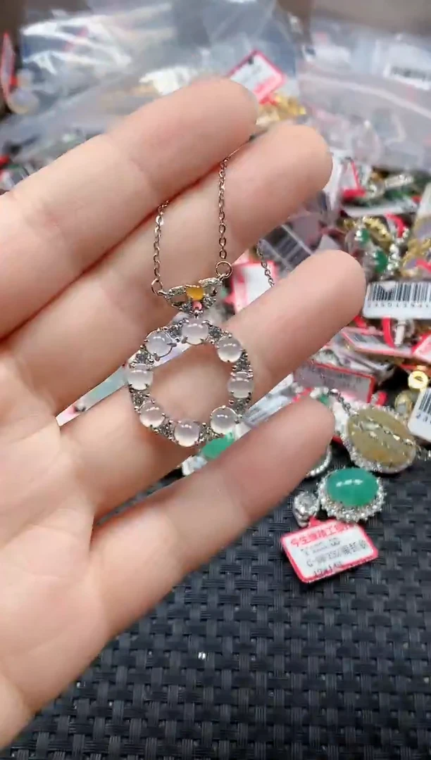 银S925镶嵌戒指翡翠天然A货缅甸翡翠