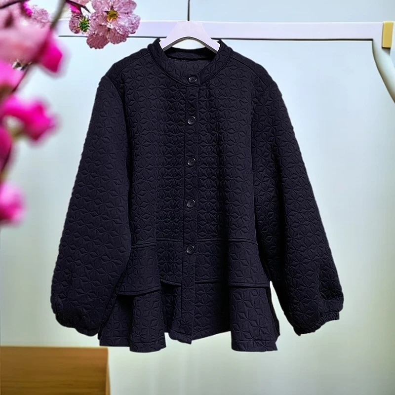 1620-新品春秋时尚新中式宽松外套黑色女