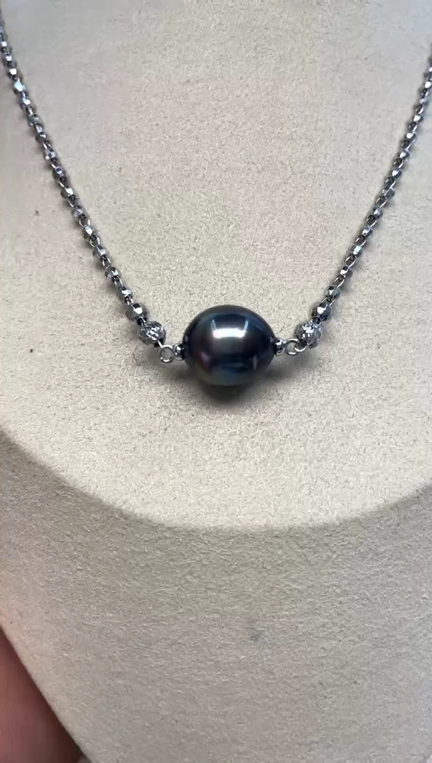 颈饰银S925镶嵌海水珍珠11-12