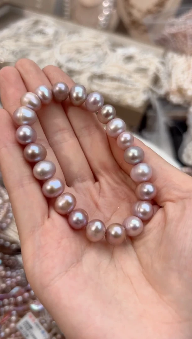 未镶嵌35淡水珍珠言**艳珍珠手链无核10mm左右